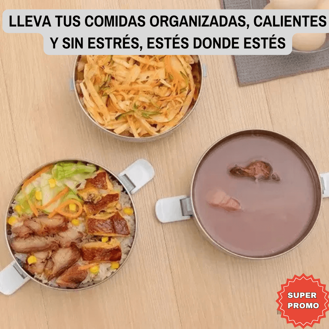 PACK PREMIUM APILABLE x3: 3 Porta Comidas Térmicos | Mantén tu Comida Caliente y Fresca + Envío Gratis