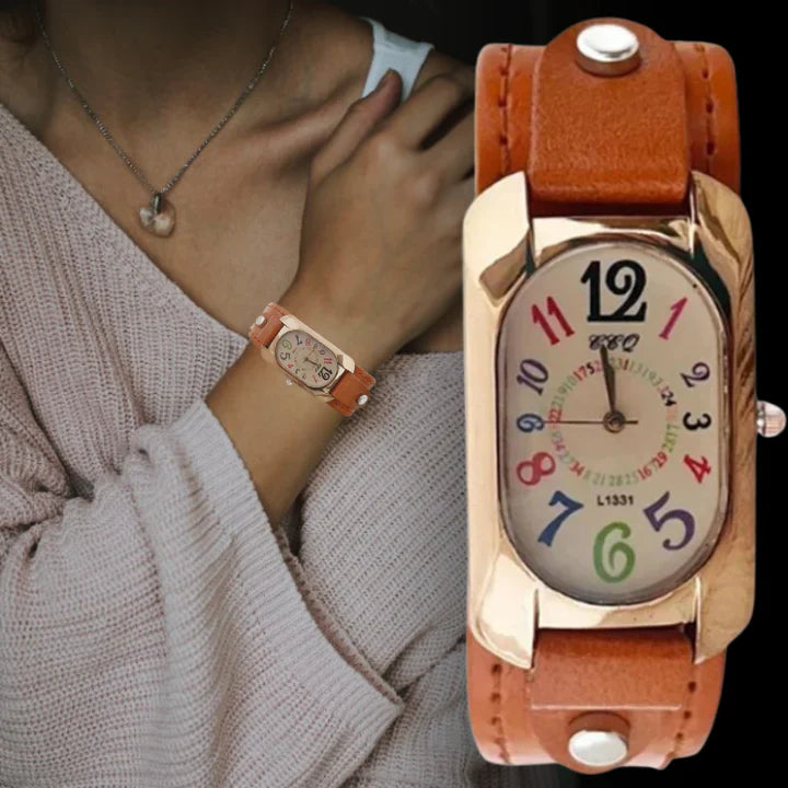 ¡ÚLTIMA COLECCIÓN! RELOJ VINTAGE DE CUERO PARA MUJER (Compre 1 Nivel 1 Gratis)