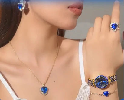 ¡OFERTA DEL MES! CONJUNTO DE CRISTAL AZUL