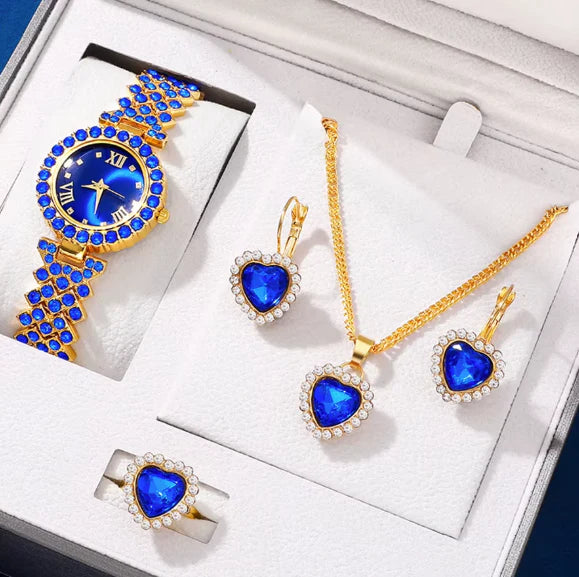 ¡OFERTA DEL MES! CONJUNTO DE CRISTAL AZUL