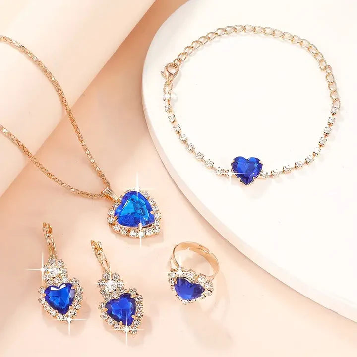 ¡OFERTA DEL MES! CONJUNTO DE CRISTAL AZUL