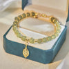 PULSERA HECHA A MANO LUCKY - JADE HOJA DE ORO